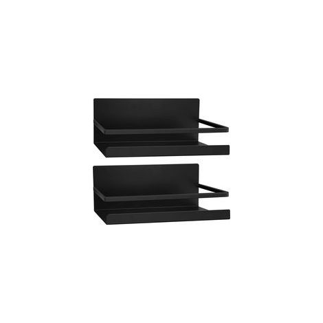 Etagère Réfrigérateur, 2 Pièces Magnétique Réfrigérateur Côté Rack Étagère de Rangement Porte-Épices Organisateur de Economie Espace pour la Cuisine (Le Noir) (1/5)