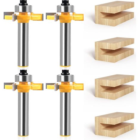 Fraise à disque pour toupie : 4 pièces de fraise à disque de 8 mm, fraise de surface, fraise à rainure, kit de toupie pour machine de gravure, machine de découpe (L 3 mm, 4 mm, 5 mm, 6 mm) (1/5)
