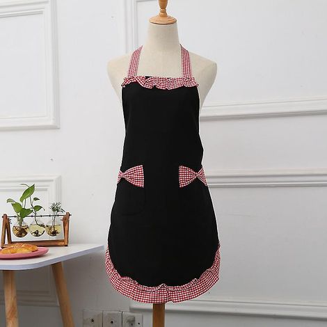 1 Femme Tablier, Tabliers Noirs Pour Femmes Avec 2 Poches, Tabliers De Cuisine Impermables, Tablier De Chef Pour Cuisiner, Jardiner, Tabliers Prim (1/5)