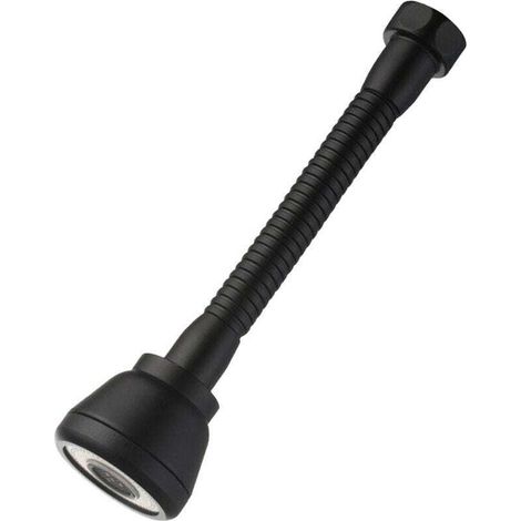 Tête de robinet rotative à 360 ° Rallonge de robinet de cuisine anti-éclaboussures avec 3 modes d'économie d'eau Tête de robinet en cuivre noir (Long) (1/5)