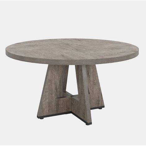 Table à manger ronde en bois style ferme Ø 120 cm (1/5)