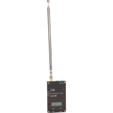 Émetteur FM professionnel longue portée 76-108 MHz, 0,5 W / 500 mW, avec écran LCD numérique.