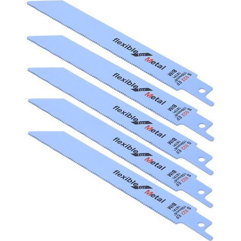 Lot de 5 lames scie alternative métal kit coupe bois outil électroportatif 150 mm 5.9 pouces S922EF (1/5)