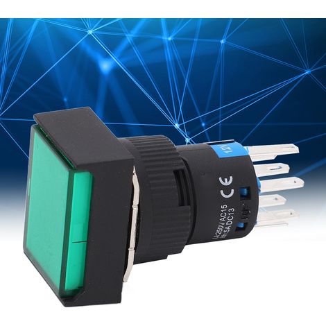 BEM-LA16-22D-JG 12V AC/DC Industrieller selbstverriegelnder Drucktaster (1/5)