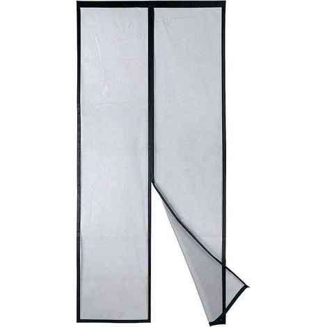 Moustiquaire Magnétique Porte Maille Résistante Fermeture Automatique Fraîcheur Intérieure 120x210 Cm Noir