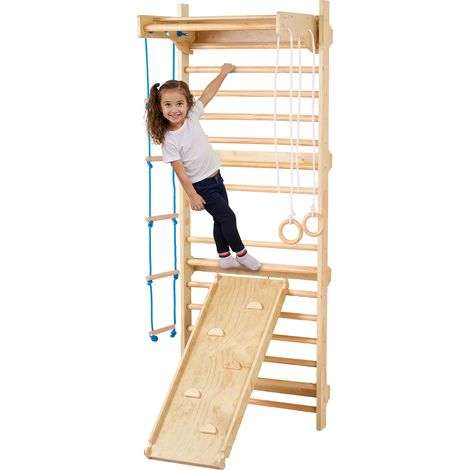 Mophorn Schwedisches Leiterwand-Gym– 5-in-1-Innenspielplatz aus Holz für unaufhaltsamen Spaß