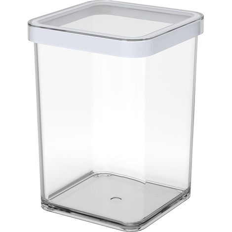 CONTENITORE PREMIUM QUADRATO (TRASPARENTE GUARNIZIONE BIANCA) 1LT. LOFT BIANCO (1/5)