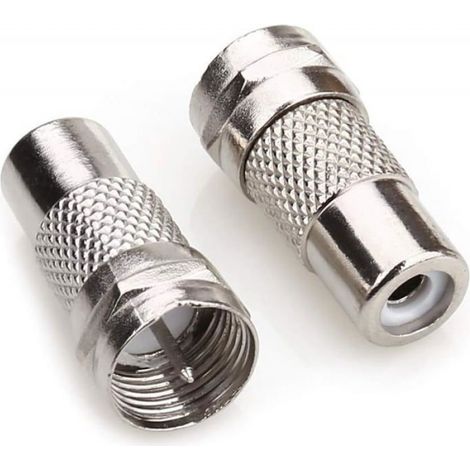 Câble Coaxial - Adaptateur Antenne TV F mâle vers RCA femelle - Pour Connexion Récepteur Décodeur Amplificateur - Lot de 2 (1/4)