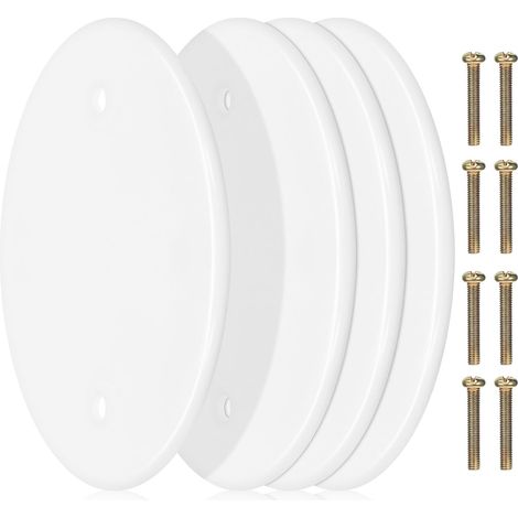 4 pièces Lot de Plaques de Recouvrement Rondes Blanches pour Plafond Cache-trou Électrique Mural Installation Facile sans Outil Design Minimaliste