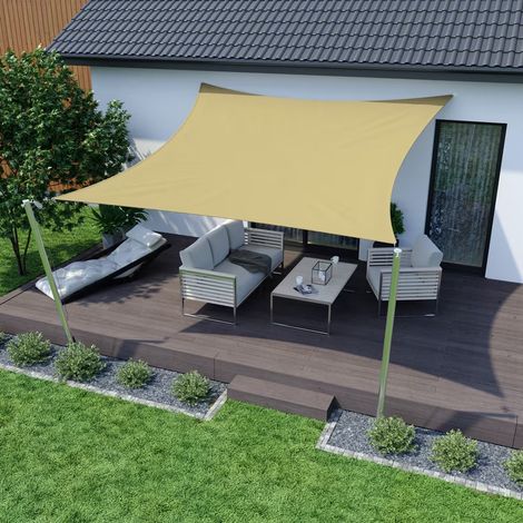 Trade Shop - Harla Tend Quadrata Parasole Protección Sole Ombregtura Giardino 3x3mt Beige 017029 - (1/5)