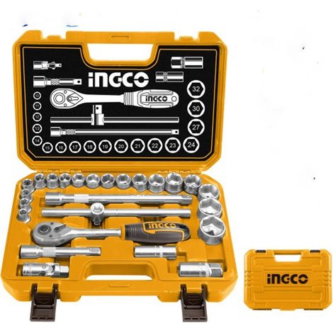 Mallette Clé à cliquet 1/2" 25 pièces en acier CR-V - INGCO - HKTS12251