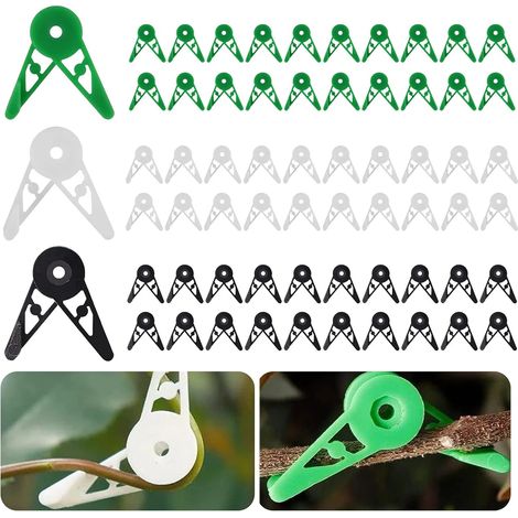 Lot de 60 pinces de tuteurage pour plantes à faible stress, réglables à 360°, pour le palissage des branches et des tiges. (1/5)