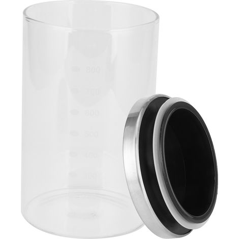 800-ml-Vorratsglas mit Edelstahldeckel, Skala, luftdichtem Behälter für Küche und Haushalt. (1/5)