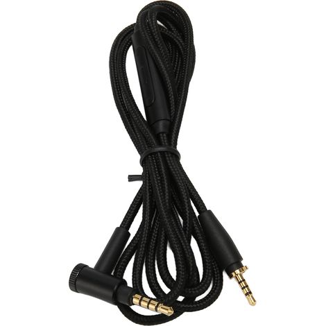 Câble de remplacement pour écouteurs Sennheiser, 1,5 m (4,9 pi), connecteur OFC coudé à 90°, avec micro intégré. (1/5)
