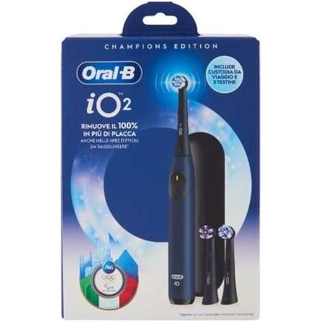 Oral-B IO2 Cortina Spazzolino elettrico oscillante-rotante con Custodia e 3 Testine colore Nero