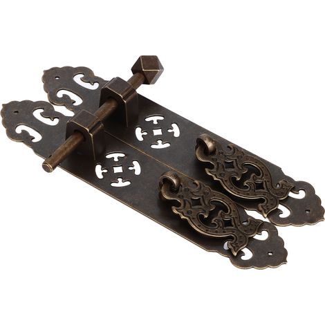 Antiker chinesischer Ming-Qing-Möbelgriff, Schubladen- und Schranktürgriff, reines Kupfer, klassischer flacher Griff für Bücherregal, Kleiderschrank, Schrank, Farbe: Antikbronze. (1/5)