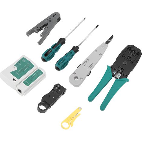 Kit d'outils de sertissage pour test de réseau RJ45 pour connecteurs droits Cat5 et Cat6 (1/5)