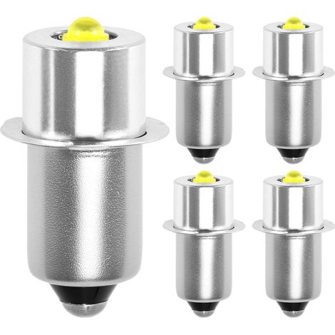 Kit de conversion LED pour lampe torche, lot de 4 ampoules P13.5S 4-12 V argent, remplacement piles C et D, éclairage (1/5)
