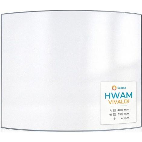 Vitre Hwam VIVALDI - Verre Courbe pour poêle à bois - 408 x 350 mm (A x H) - 4 mm (1/5)