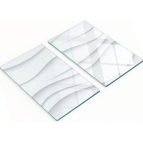 Tablas de cortar de cristal para cocina con estampado abstracto de olas, 2 x 30 x 52 cm.