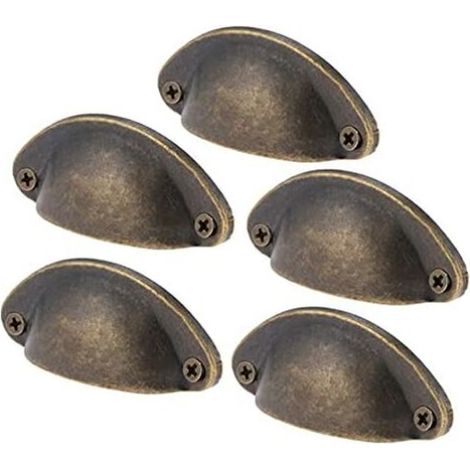 Poignée de meuble 5 pièces poignée coquille de fer poignée demi-cercle avec vis poignée rétro poignée demi-cercle 5020mm vert bronze