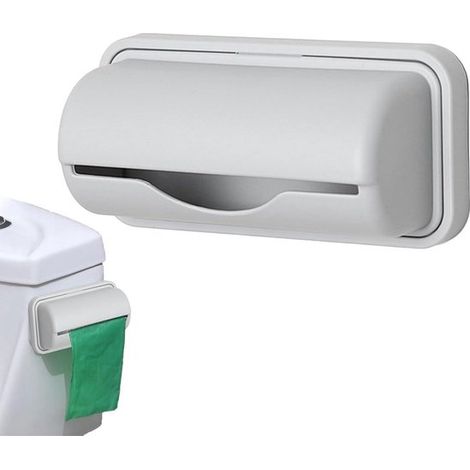 Organizzatore per sacchi della spazzatura - Soluzioni per la conservazione dei sacchi della spazzatura - Organizzazione in cucina - Dispenser dal design ottimizzato - 15 x 65 cm - Bianco (1/5)
