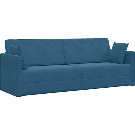 Canapé-lit,Canapé convertible au sol Bleu 213 x 70 x 77 cm Velours CFW27690 (1/5)