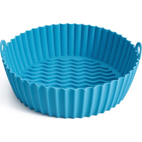 1 pieza (azul) Accesorios de cocina y cocina de 6,7 pulgadas Accesorios para freidoras de aire Cesta de silicona para freidora de aire Vaporera reutilizable para microondas (1/5)