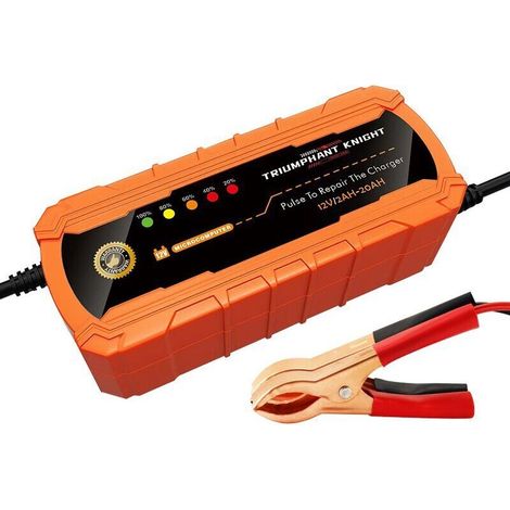12V 2A Orange 12V Batterieladegeräte für Autos und Motorräder im Großhandel, intelligentes Modell mit LED-Digitalanzeige, kompatibel mit Blei-Säure-Batterien. (1/3)