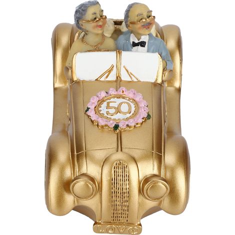 Pot à économies en résine représentant un couple de grands-parents âgés, cadeau d'anniversaire, décoration intérieure (1/5)