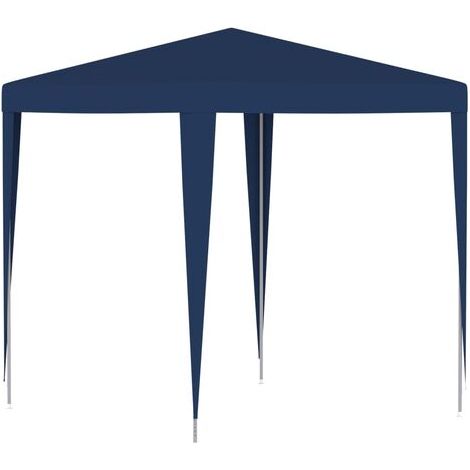 QORVA-Tente de réception 2x2 m bleu – Tissu polyester résistant aux UV et à l'eau – Cadre en fer robuste – Assemblage facile (1/5)
