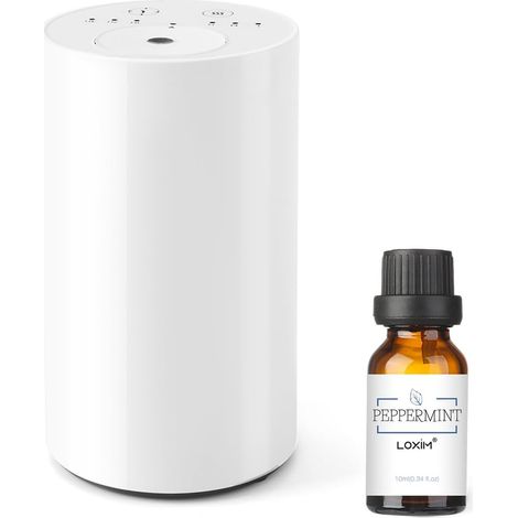 Cordless Peppermint Aroma Diffuser, Essential Oils, Car Interior Scent with Battery, 3 Cold Mists, 3 Timers 1/2/3H (1/5)