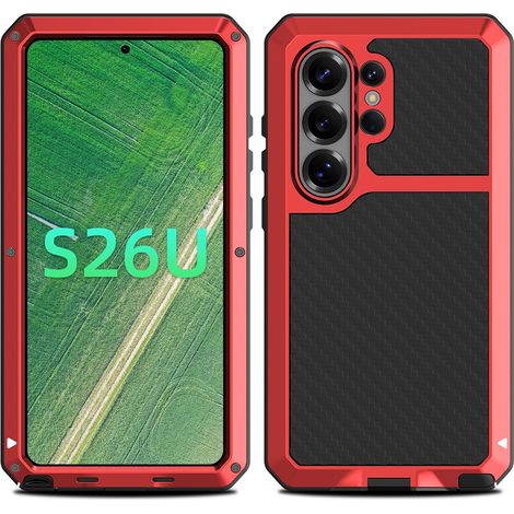 Custodia rinforzata per Samsung Galaxy S26 Ultra, con vetro integrato, rossa (1/5)