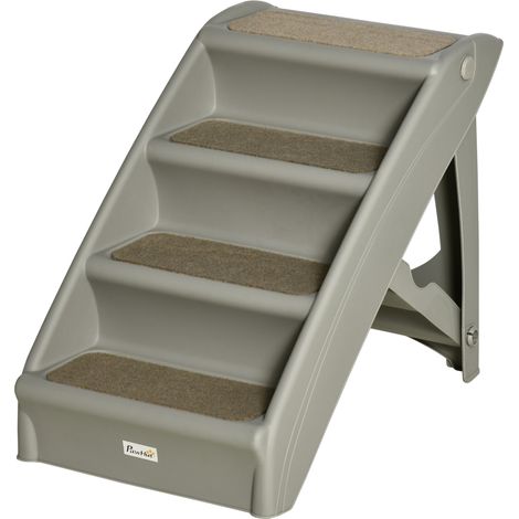 Escalón para Perros Gatos Portátil Antideslizante Cama Sofá Carga 20 kg Gris 62x38x49.5 cm (1/5)
