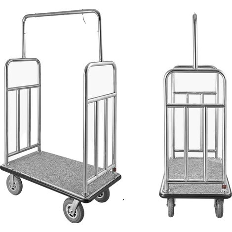 Chariot à bagages d'hôtel, capacité de 1200 lbs, design en acier inoxydable durable, 1200 LBS (1/2)