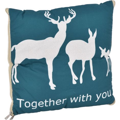 Coussin de voiture et maison 2 en 1, 40x40 cm plié (100x150 cm déplié), en fibre polyuréthane doux et pliable