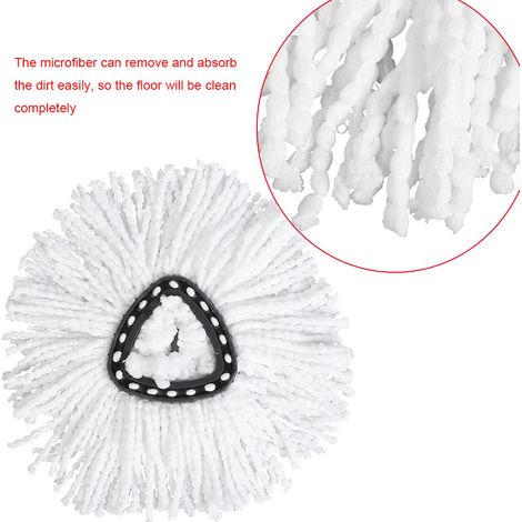 Têtes de rechange pour serpillière microfibre triangulaire, lot de 2, nettoyage sol facile, compatible avec balais essoreurs rotatifs (1/3)