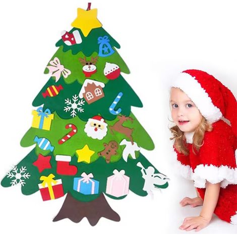 Sapin de Noël en feutrine - Kit de bricolage pour enfants, décoration de sapin de Noël (1/5)