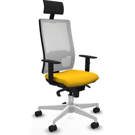 Piqueras y Crespo 1D026N1 Chaise de bureau jaune ergonomique (1/3)