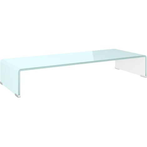 Meuble TV Banc TV Armoire TV/Support pour moniteur 80x30x13 cm verre vert (1/5)