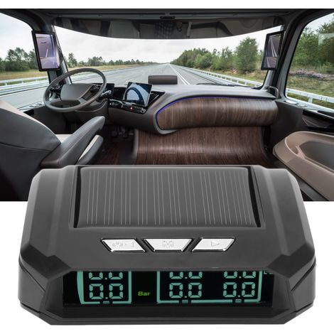 Système de surveillance sans fil de la pression des pneus pour camions à 6 roues/camions légers/camping-cars, système de surveillance de la pression des pneus TPMS à énergie solaire 8 bars (livré avec (1/5)