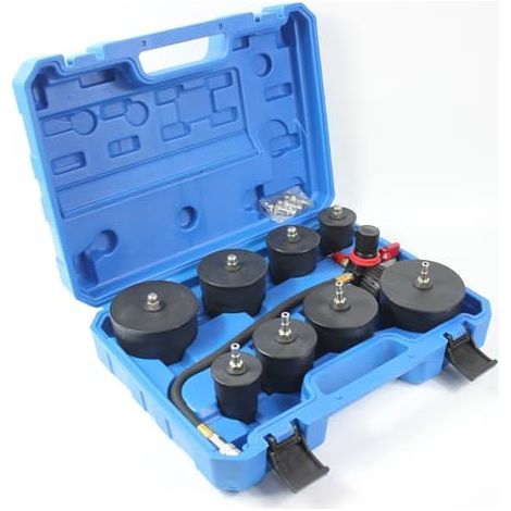 Applicable 9 Pièces Testeur de Fuite de Système Turbo,Turbocompresseur à Gaz,avec Testeur de Manomètre,pour l'atelier de Réparation de Voitures et de Camions légers (1/5)