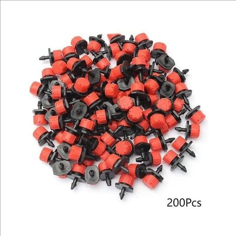 200 pcs Irrigation goutte goutte, buses de pulvrisation rglables pour systme d\'irrigation goutte goutte pour pelouse, jardin, jardin d\'herbes aromatiques et plus encore (1/4)