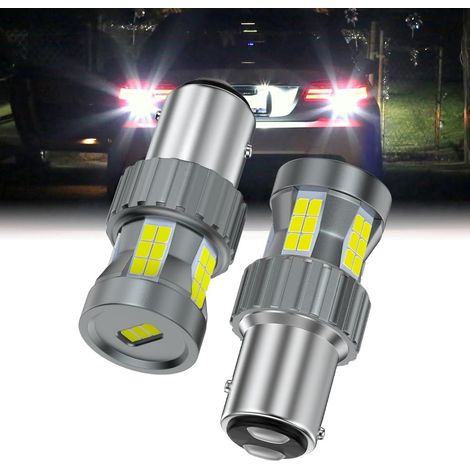 1157 Ampoules LED 12V Super Lumineuses Blanc Sans Erreur Anti Hyper Flash Feu de Recul Feu de Stationnement Feu de Freinage, 2 Pièces (1/5)