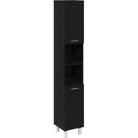 Maison Exclusive - Badezimmerschrank mit Tür Schwarz Eichen-Optik