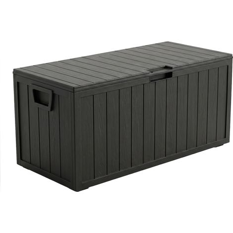 Neo 75 - Arcón de jardín 110x46x53 cm 285 lt contenedor con cerradura de resina negra (1/5)