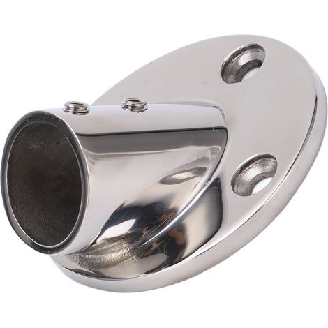 Bootshandlauf, runde Bodenhalterung aus Edelstahl 316, für 25 mm/1 Zoll Rohr, 45° (1/5)