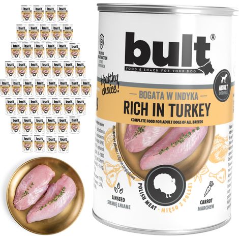 BULT Nassfutter für Hunde, Truthahn, Dose 48 x 400 g (1/2)