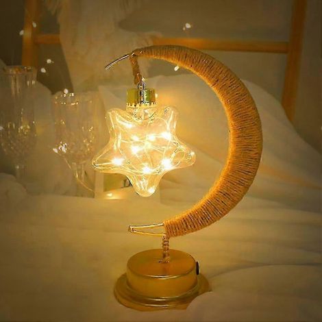 Dekorative Halbmond-Stehlampe, LED-Nachtlicht mit Galaxienmuster, dekorative Hängelampe für Ramadan und Zeremonien (1/5)