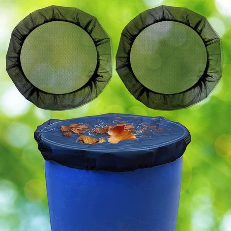 Filet pour Citerne de Pluie, 2 Pièces 80cm Noir Couverture de Filet de Baril de Pluie avec Élastique Housse pour Tonneau d'eau pour Jardin Extérieur (1/5)